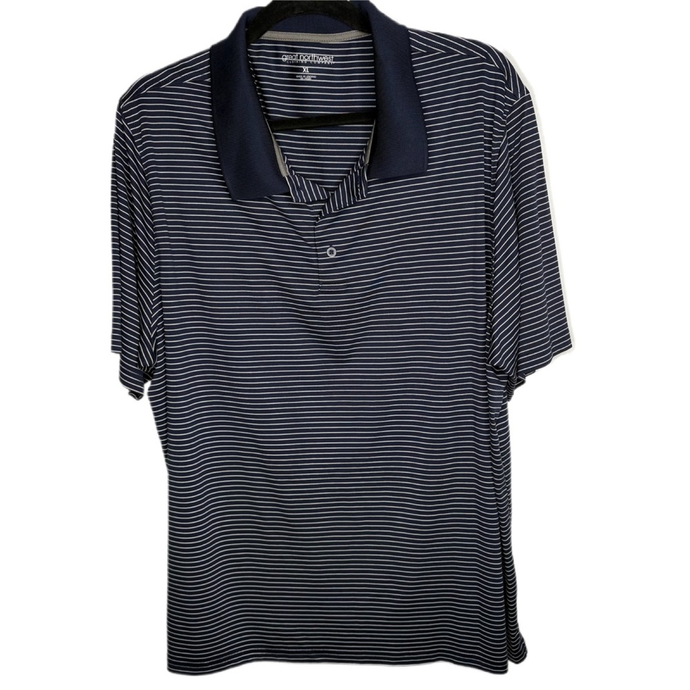 Classic Navy Striped Polo XL
